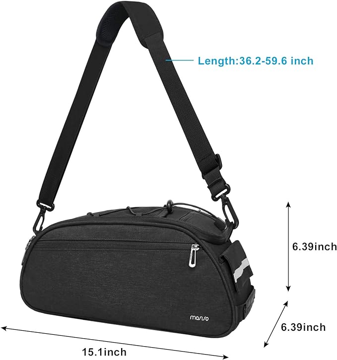 MOSISO Bike Rack Bag, Waterproof Bicycle Trunk Pannier Rear Seat Pouch Cycling Bike Carrier Backseat Storage Luggage Saddle Shoulder Bag