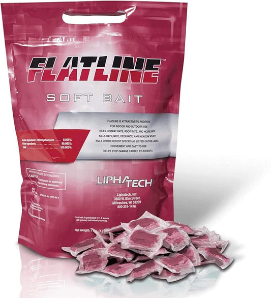 LIPHA TECH Flatline Soft Bait Rodenticide, (Pack of 8)