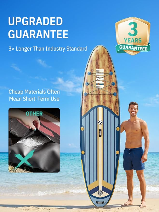 Niphean Inflatable Stand Up Paddle Board with SUP Accessories, Anti-Slip EVA Deck, 10’6’’ Inflatable Paddle Boards for Adults & Youth of All Skill Levels