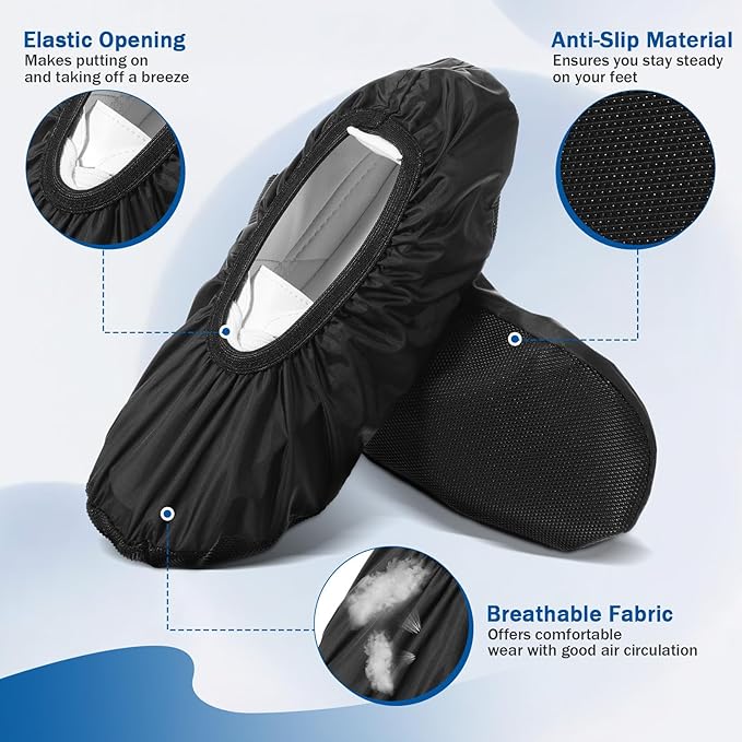 Larrel Black Shoe Covers, Reusable Bowling Shoe Covers Non-Slip Shoes Protector Cover Shoes Cover Protector Accessories for Men Women Sports Supplies Floor Protection