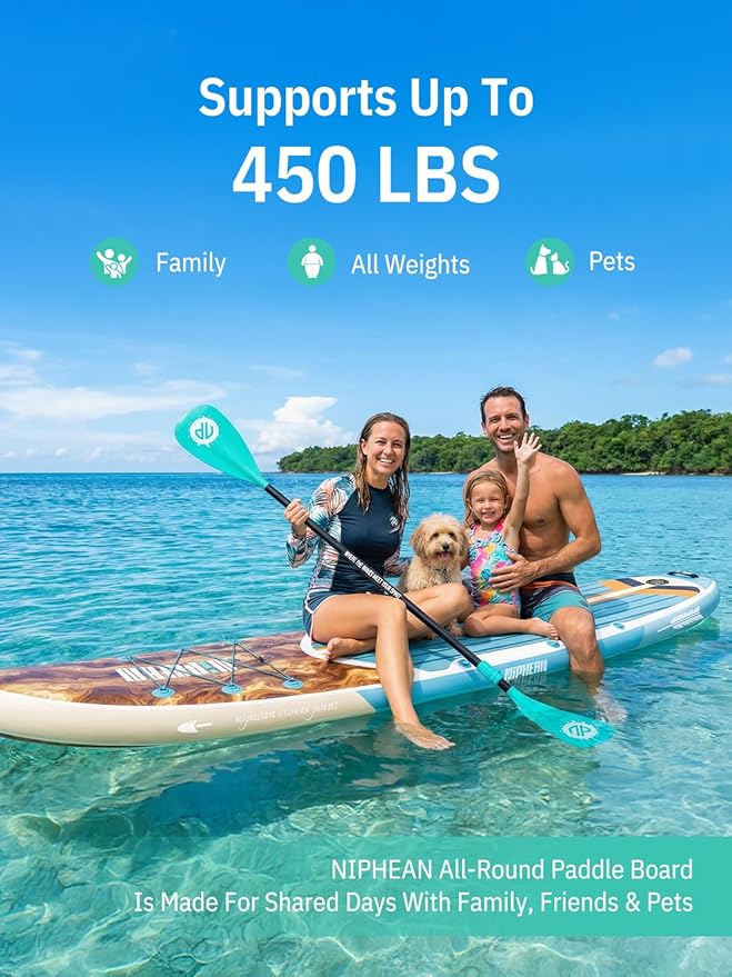Niphean Inflatable Stand Up Paddle Board with SUP Accessories, Anti-Slip EVA Deck, 10’6’’ Inflatable Paddle Boards for Adults & Youth of All Skill Levels