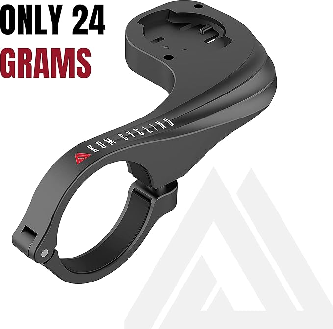 KOM Cycling Wahoo Elemnt Mount Compatible with Multiple Wahoo Computers Including The Wahoo Elemnt Bolt, Elemnt Roam, Elemnt Mini, and Elemnt - Multiple Colors 24g Out Front Computer Mount (Black)