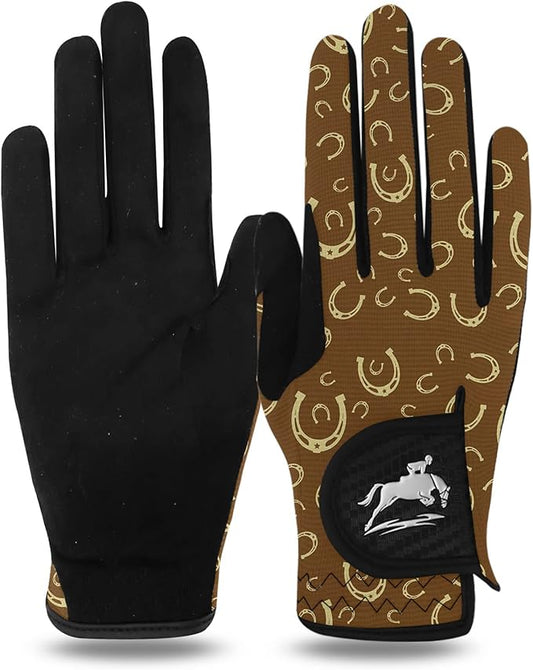 FINGER TEN Horse Riding Gloves Equestrian Women Kids for Girls Boys Mesh Breathable Lightweight Color Pack, Comfortable Grip for Summer