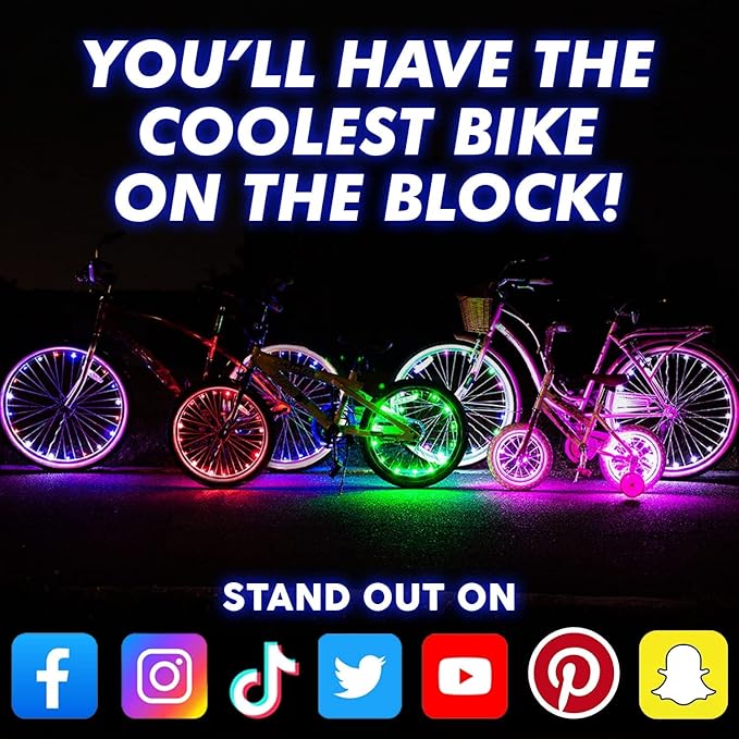 Activ Life LED Bike Wheel Lights with Batteries Included! Get 100% Brighter and Visible from All Angles for Ultimate Safety & Style (1 Tire Pack)