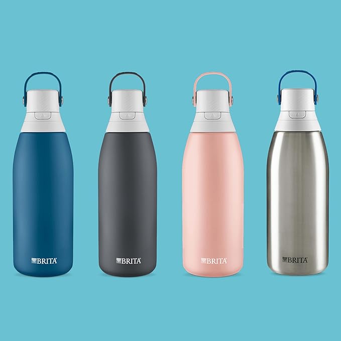 ブリタ ステンレス製 浄水機能付きボトル BPAフリー 再利用可能 保温保冷 従来のペットボトル300本分相当 フィルター寿命2ヶ月または40ガロン フィルター1個付き ステンレス 940ml