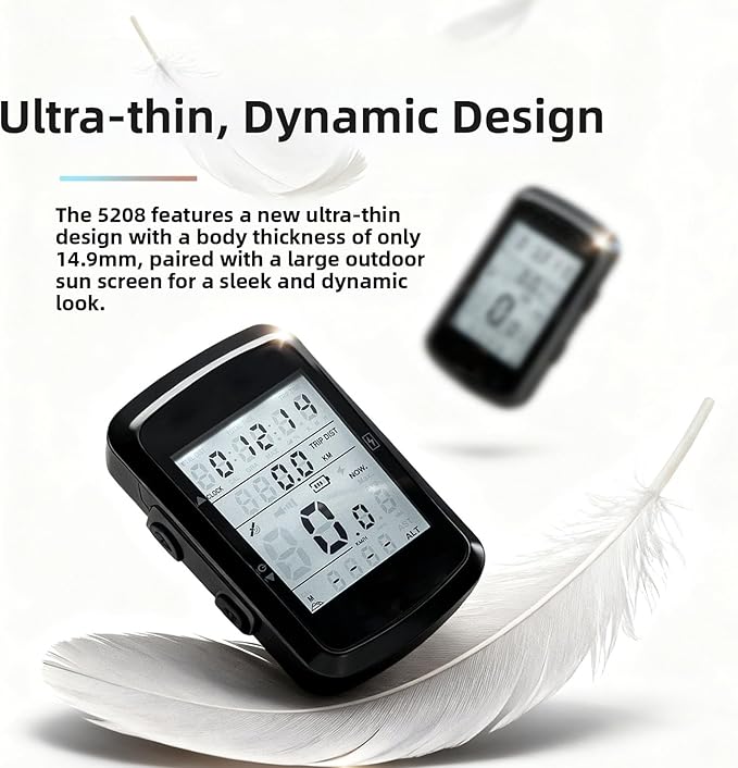 Bike Computer GPS Bicycle Speedometer Odometer with Automatic Backlight Waterproof and Long Battery Life