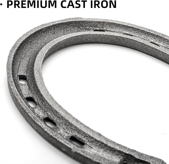 16 Pack Cast Iron Horseshoes, 4.5 × 4.3 in Good Luck Western Wall Decor Horseshoe, 5 Holes On Each Side for Wall Hunging, Rustic Horseshoes Decorations for Cowboy Wedding Western Country Party