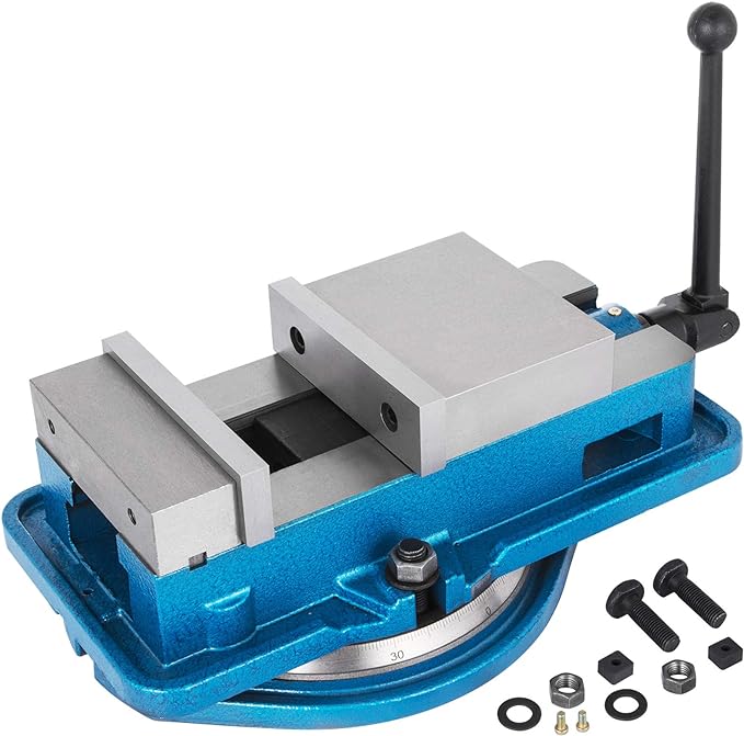 VEVOR 6 Inch Heavy Duty Milling Vise Bench Clamp Vise High Precision Clamping Vise 6 Inch Jaw Width with 360 Degrees Swiveling Base CNC Vise