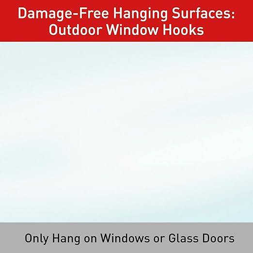 Command Outdoor Medium Clear Wall Hook, 5 Hooks and 6 Strips, Damage-Free Hanging Wall Hook for Hanging Outdoor Wall Decor with Weather Resistant Strips, Holds up to 2 lb
