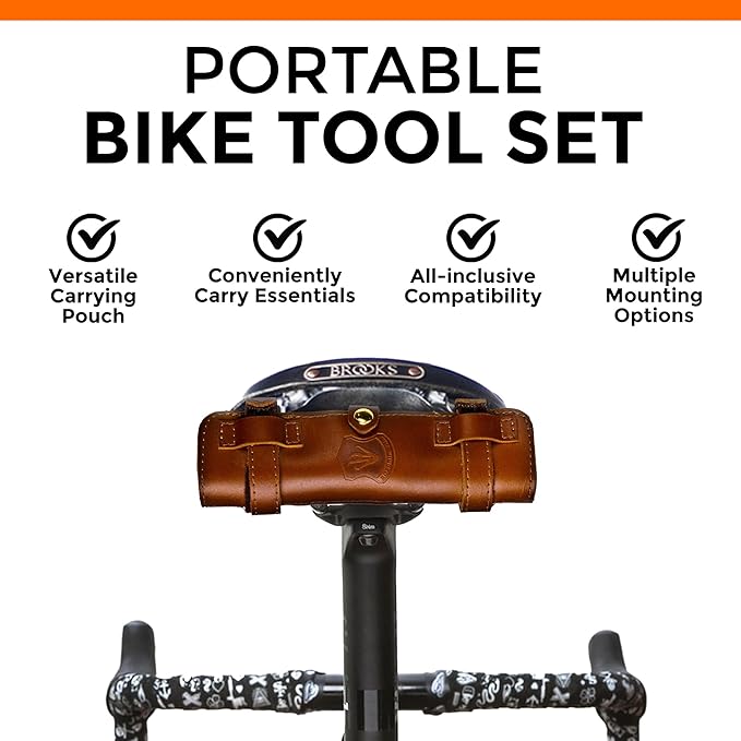 Full Windsor - The Nutter Bicycle Repair Kit – Portable Multi Tool for MTB, Road & Dirt Bikes – Includes Spanner, Magnetic Bit, Tire Levers and Bottle Openers – Compact Brown Case for Bicycle tool kit