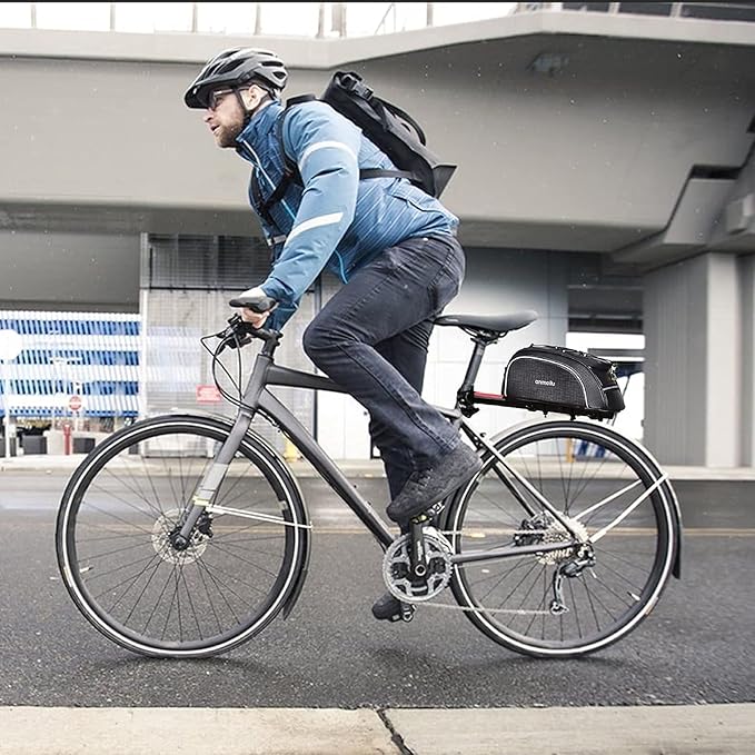 Bike Rack Bag Bicycle Bag Bike Trunk Bags Rear Rack Pack Carrier Pannier Storage Cargo Saddle Back Seat Luggage Pouch Mountain Road Fat Tire Commuter Electric Biking Travel Cycling Waterproof