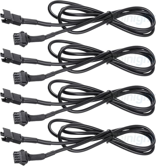 SHINIGHT 4 PCS 47 inch Extension Cords for Use with 5050 LED SMD RGB NEON Accent Kits for LED Motorcycle ATV Car Light Multi-Color Neon Strip