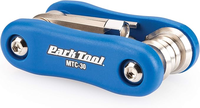 Park Tool MTC-30 Bicycle Multi-Tool with 2.5 to 8mm Hex Wrenches, T25, T30, Screwdriver & Box Wrench