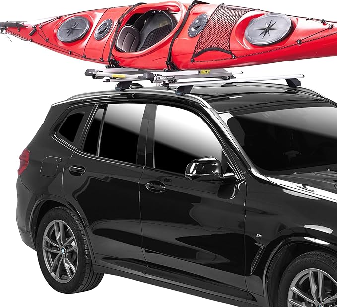 TOOENJOY Heavy-Duty Kayak Lift Assist Roof Rack, 100 LBS Capacity Kayak Canoe Rooftop Loader, Elevating Assist System for Easy Loading