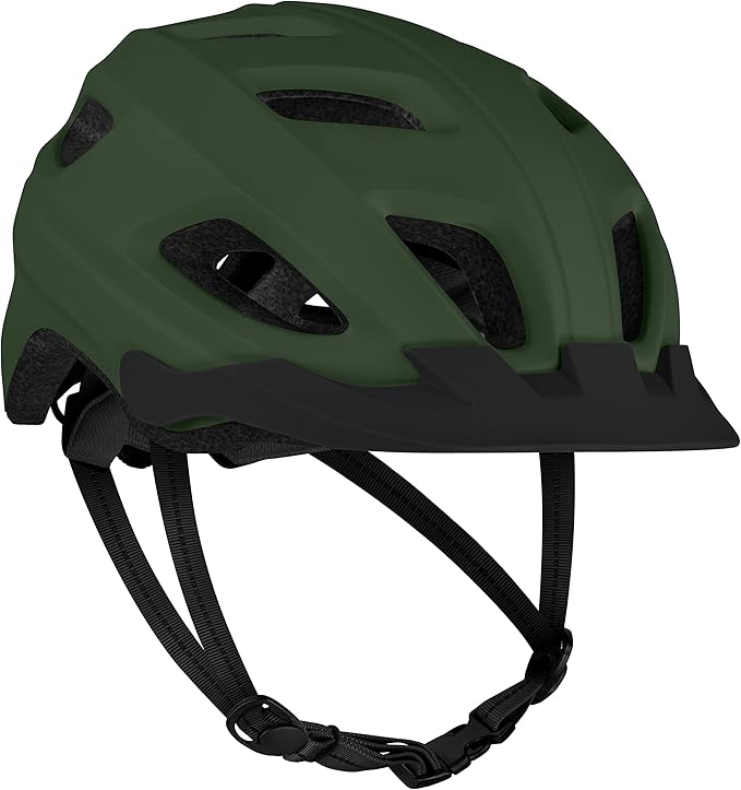 Retrospec Lennon Adult Bike Helmet with LED Safety Light Adjustable Dial & Removable Visor - Adjustable Bicycle Cycling Helmet for Men & Women