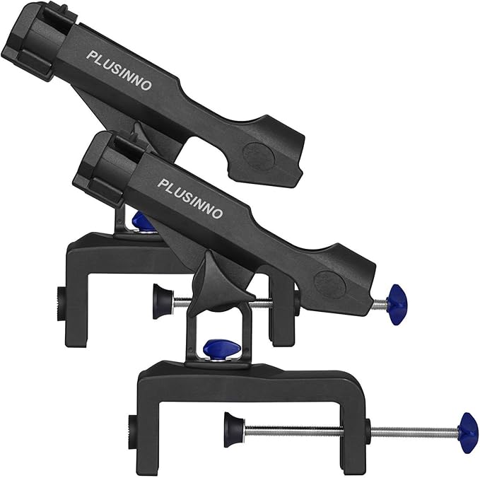 PLUSINNO 釣りボートロッドホルダー 大型クランプ開口部 360度調整可能 釣り竿ラック 折りたたみ式ホルダー
