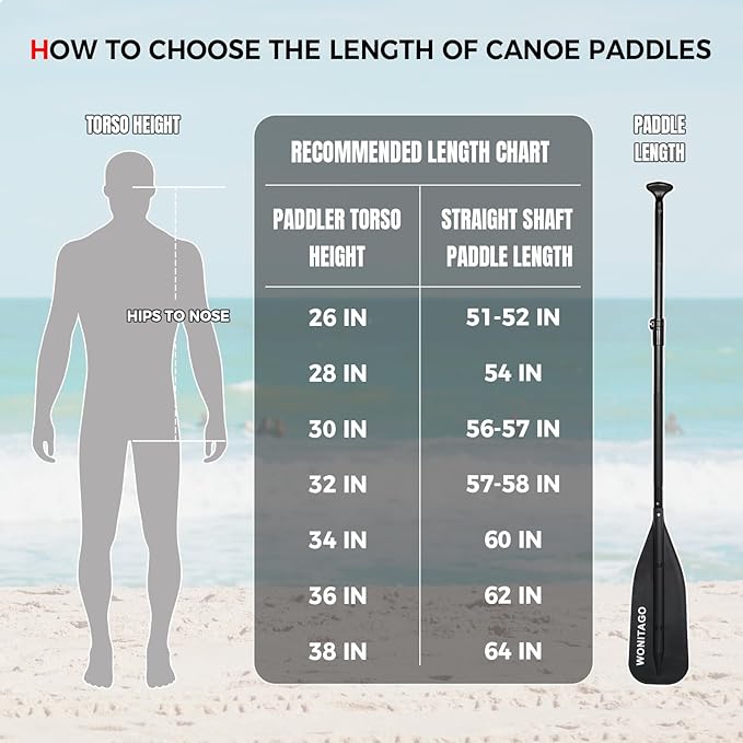 Canoe Paddle with Aluminum Shaft and PP Blade, Adjustable Paddle for Canoeing, Boating and Rafting, 4-5 Ft (122-152 cm)