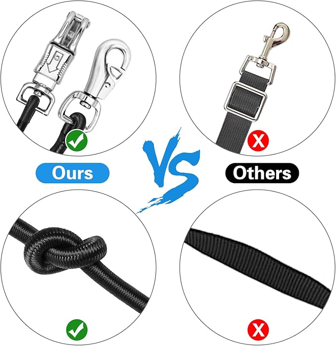 Bungee Horse Trailer Ties,36 Inch Long Bungee Cross Ties for Horses with Super Strong Quick Release Panic Snap and Bull Snap for Horse Trailer Accessories