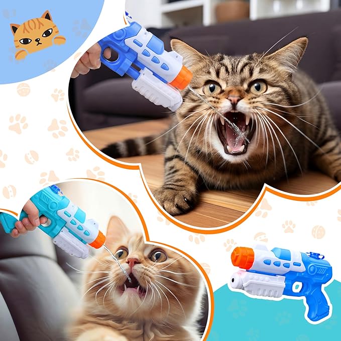 Geelin 2 Pack Squirt Spray for Cats Dogs Training Squirt for Cats Deterrent Water Spray Pistols for Dogs Pets Training(Retro Style,Blue Green)
