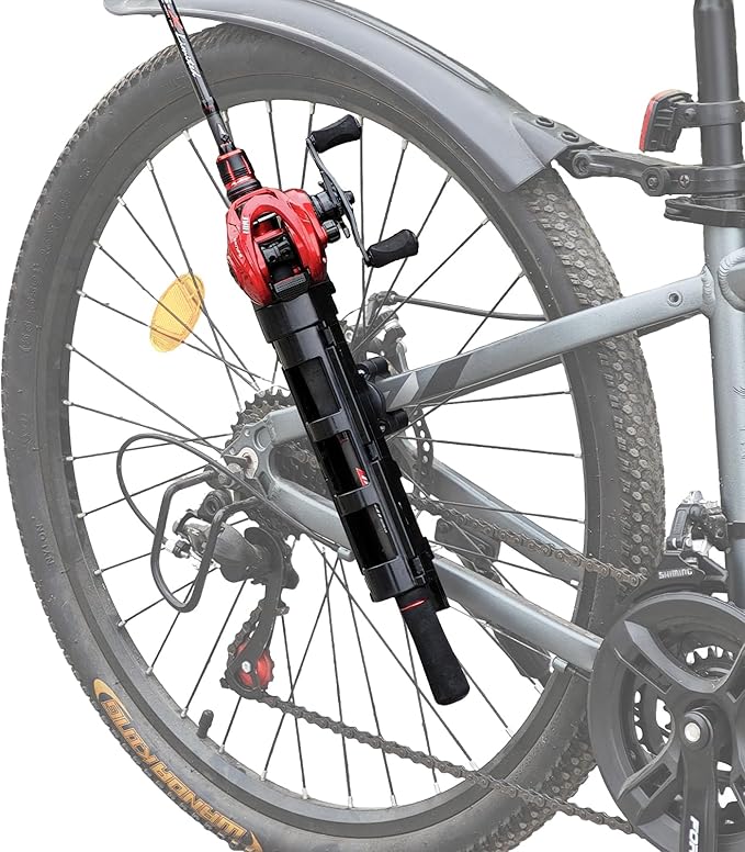 Spinning Rod Holder for Bicycle and Motorcycle Rod Rack for Bicycle Fishing Securely Attached to The Bike