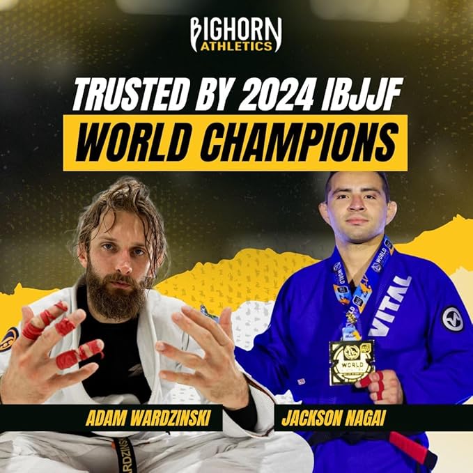 Bighorn Athletics Jiu Jitsu Finger Tape | Residue-Free Athletic Finger Tape for Sports & Injuries: Rock Climbing, Volleyball, Football, Basketball, Hands & Toes | 0.3-Inch x 45-feet, 8-Rolls, Red