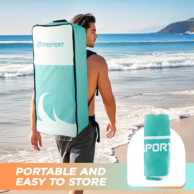 FBSPORT 11' Premium Stand Up Paddle Board, Yoga Board with SUP Accessories & Carry Bag | Wide Stance, Surf Control, Non-Slip Deck, Leash, Paddle and Pump for Youth & Adult
