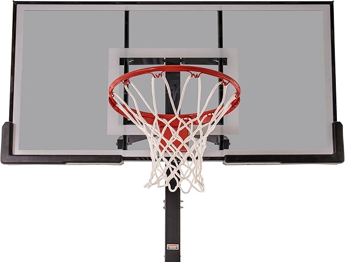 Silverback Height Adjustable In-Ground Basketball Hoop with Tempered Glass Backboard, Pro-Style Breakaway Rim & Backboard Pad