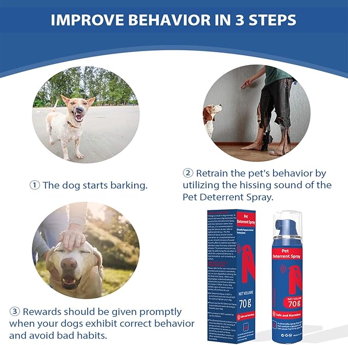 Gutes Leben Dog Instructor Spray, 70ml Spray Corrector Dog Trainer, Safe Humane & Effective Stop Barking, Jumping Up, Food Stealing, Dog Fights & Attacks, Help Stop Unnecessary Dog Behaviour (4 Pack)
