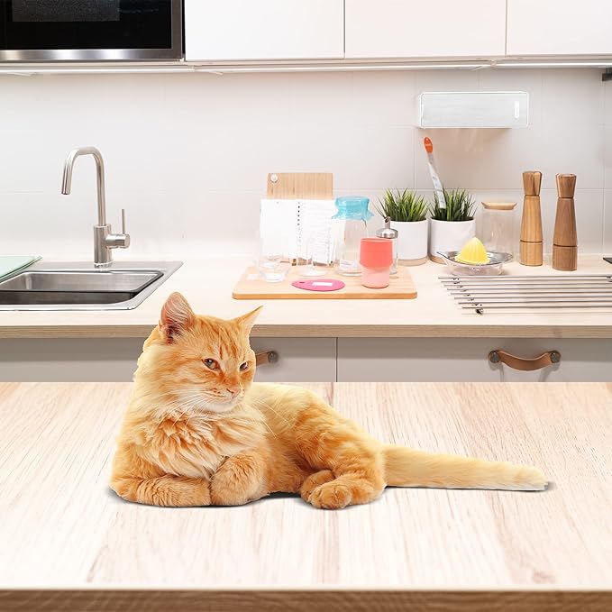 RESILIA Counter Top Protector Pet Deterrent Tiles - Pet-Free Training Mat, for Cats, Dogs, Rabbits, Indoor and Outdoor Use, Beige Color, 12 Inches x 12.75 Inches, 2 Pack