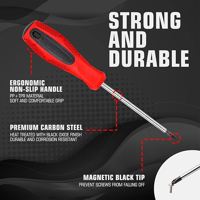 CARTMAN Magnetic Screwdriver Set with Rack, Includs Precision Screwdriver, Magnetizer Demagnetizer and Magnetic Bowl, DIY Tools for Men