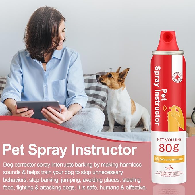 Corrector Spray Dog Trainer, 80ml 2 Pack Corrector Spray for Dogs to Stops Barking, Jumping Up Attacks & Unwanted Dog Behaviour Humane Effective