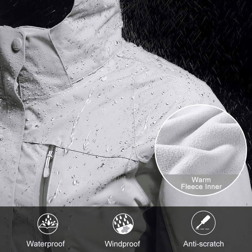 CAMEL CROWN Women's Waterproof Ski Jacket 3 in 1 Winter Coat Windbreaker Snowboard Jackets for Rain Snow Outdoor Hiking