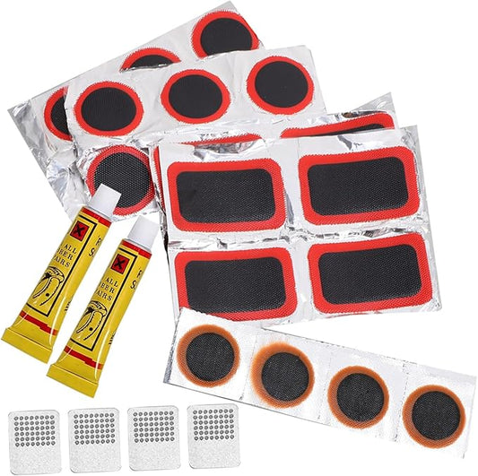 Bicycle Tire Repair Kit 38pcs Kit for 22 Sizes Self-Adhesive Patch Kit for Bike Tire Tire Lever and Repair Tools