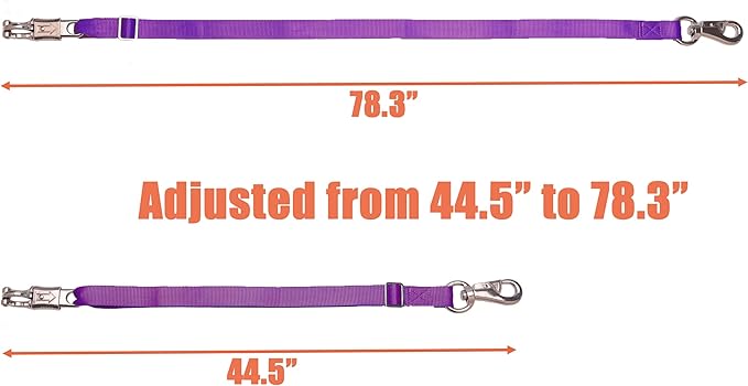 Adjustable Nylon Cross Ties （2 Pack）-Cross Tie with Panic Snap and Bull Snap - Adjusts from 44.5" to 78.3"