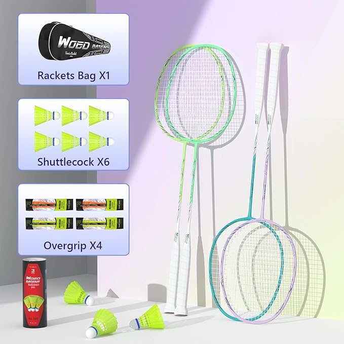 Professional Carbon Fiber Badminton Rackets Badminton Racquet for Backyards Gym