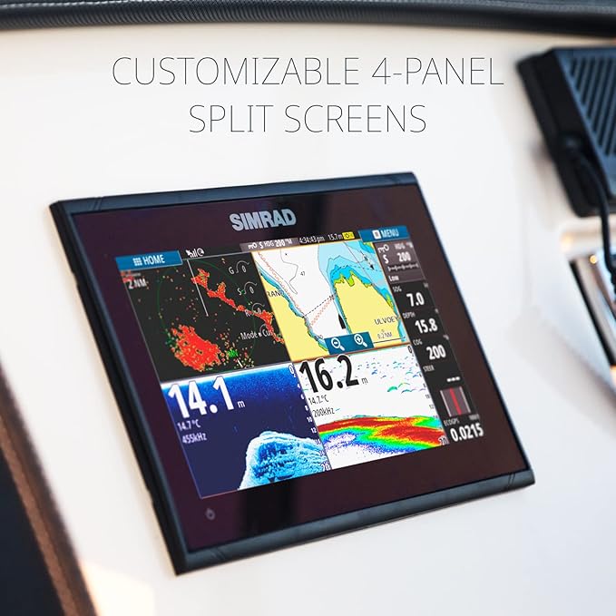 Simrad GO チャートプロッター兼魚探、振動子およびレーダーオプション付き、C-MAP Discoverチャートカードをプレインストール