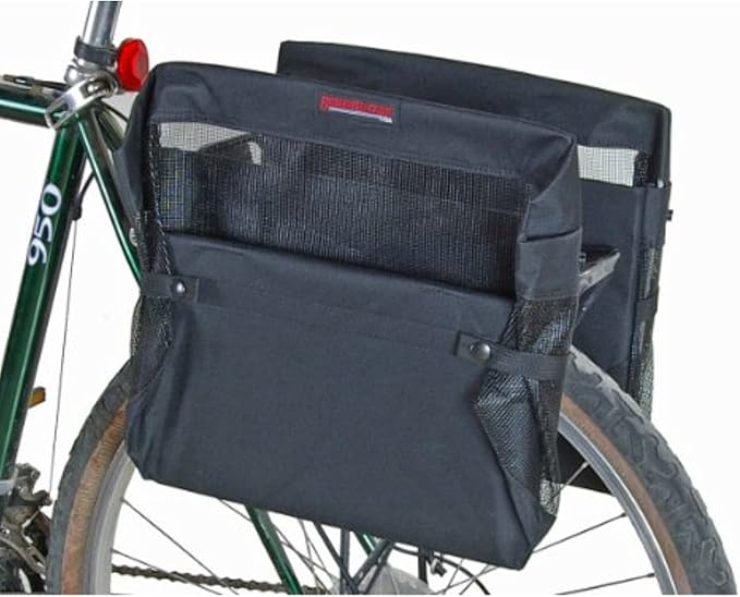 Bushwhacker Omaha Bicycle Grocery Panniers – Foldable Bike Rack Bags & Basket for Groceries – Easy 3-Point Mounting System – Pair of Rear Bags for Shopping and Cycling Commuting