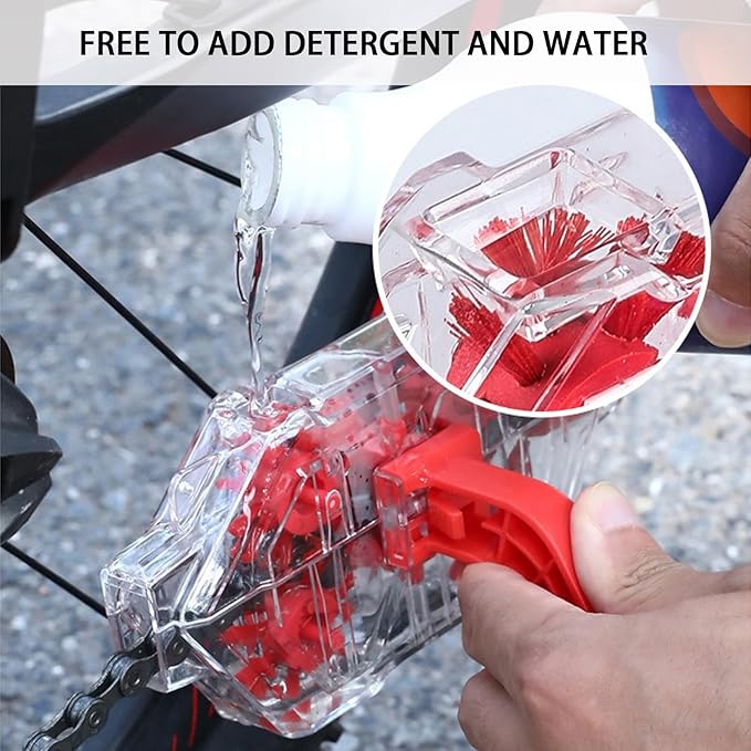 Senzz Bike Chain Cleaner Kit, Bicycle Chain Cleaning Brush Set with Gear Brush & Scrubber, Deep Clean Tool for Mountain, Road & BMX Bikes