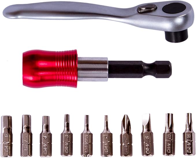 YBEKI Bike Repair Tool Kit - Professional Bicycle Multi-Tool with Ratchet Wrench, 10 Precision Bits, Tire Levers & Patches, Bone Wrench, Portable Storage Bag - Essential MTB Road Bike Maintenance Set
