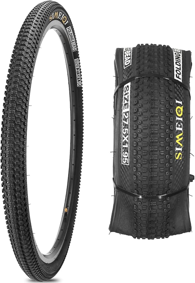 27.5 X 1.95 Inch Folding Bike Tires with 3mm Anti Puncture Proof Protection for Mountain Bicycles