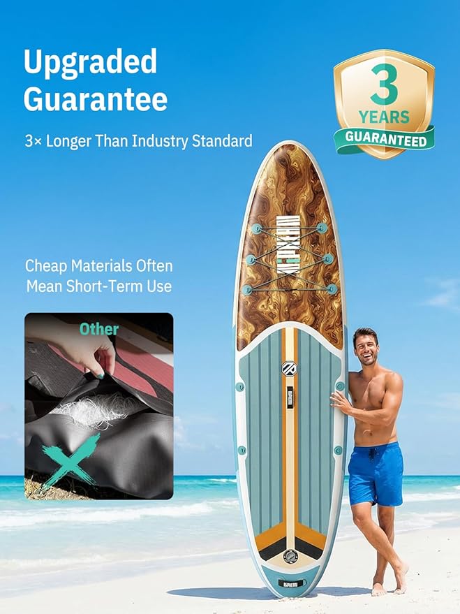 Niphean Inflatable Stand Up Paddle Board with SUP Accessories, Anti-Slip EVA Deck, 10’6’’ Inflatable Paddle Boards for Adults & Youth of All Skill Levels