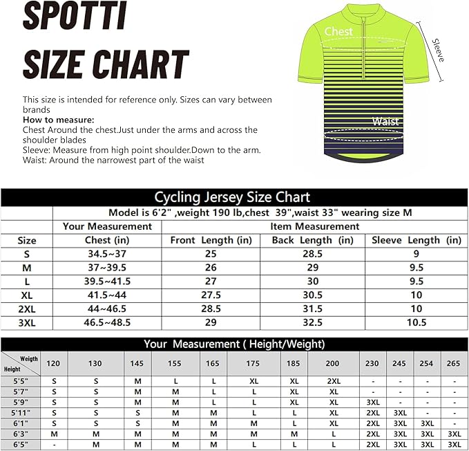 Spotti Men's Cycling Bike Jersey Short Sleeve with 3 Rear Pockets- Moisture Wicking, Breathable, Quick Dry Biking Shirt