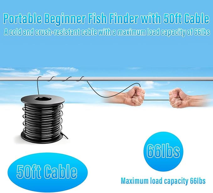 フィッシングカメラ、220°超広角1080P HD水中フィッシングカメラ（4.3インチLCD＆IRナイトビジョン、50フィートケーブル付属）-氷上釣り、湖釣り、ボート釣り、カヤック釣り用