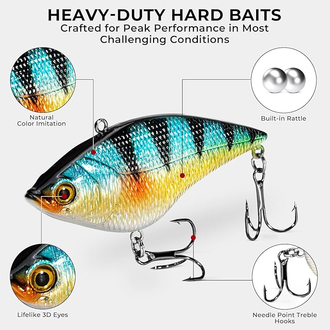 MadBite by KastKing 182/265/400pcs Compact Fishing Tackle Kit - All-in-One Freshwater Hooks, Weights, Bobbers in Tackle Box, Fishing Gear Set for Bass Trout Panfish