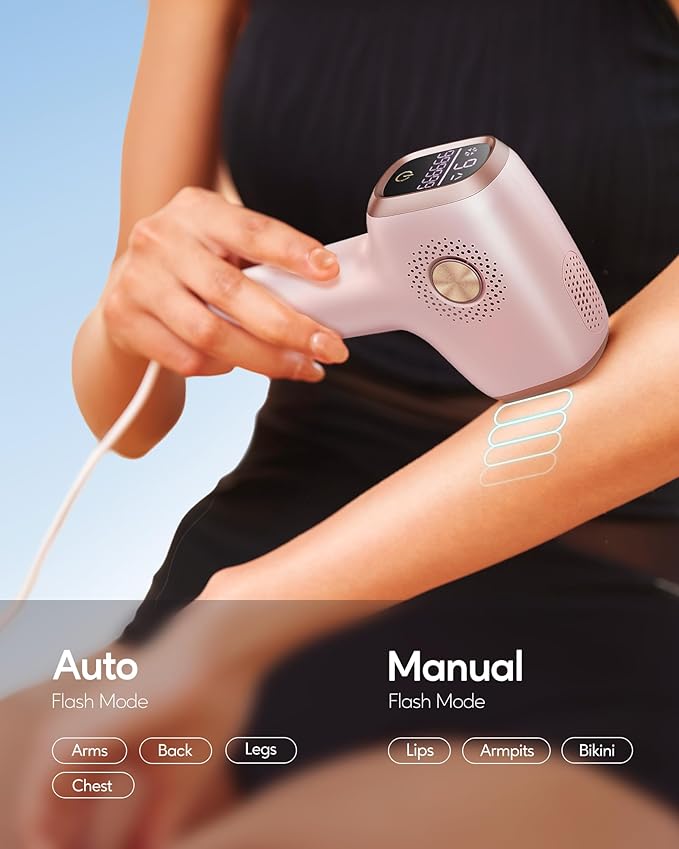 INNZA IPL Hair Removal with Ice Cooling Care Function for Women,Long-Lasting Results,999,999 Flashes Painless IPL Hair Remover, Hair Removal Device for Armpits Legs Arms Bikini Line, Corded