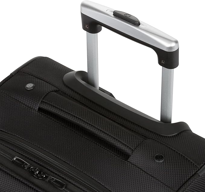 SwissGear Sion Softside Expandable Luggage – Carry-On Suitcase with 360 Degree Wheels & Retractable Handle – 21 Inch, Perfect for 1-3 Night Trips – Black
