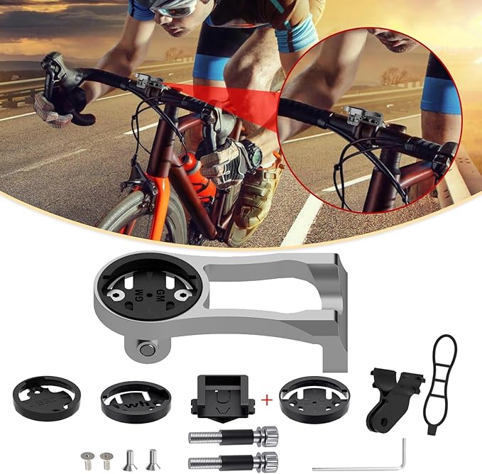 Cycling Computer Mount - Versatile Out Front GPS Mount for Wahoo, Garmin, Bryton, Cateye - Compatible with 1.26''/32mm Handlebars - Ideal for Mountain Bikes and More