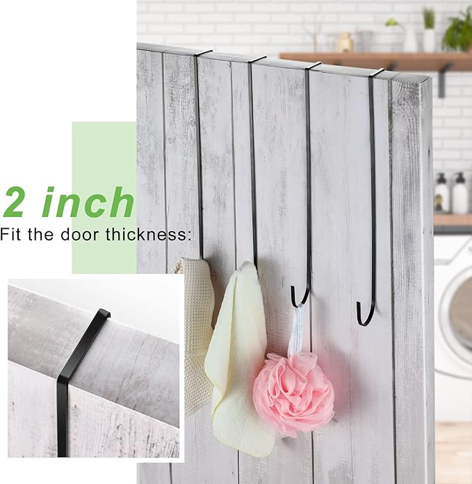 Hotop 15 Inch Wreath Hangers for Front Door Wreath Doors Hangers Steel Material Clothes Towel Hooks Holder Over The Door Hanger Hooks 2 Pcs for Christmas Halloween Front Decorations(Black)