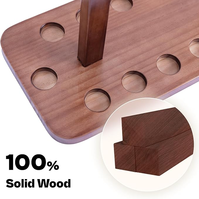 Fishing Rod Storage Racks, 100% Wood Floor Stand Fishing Pole Holders for Garage of 14 Rods or Combos