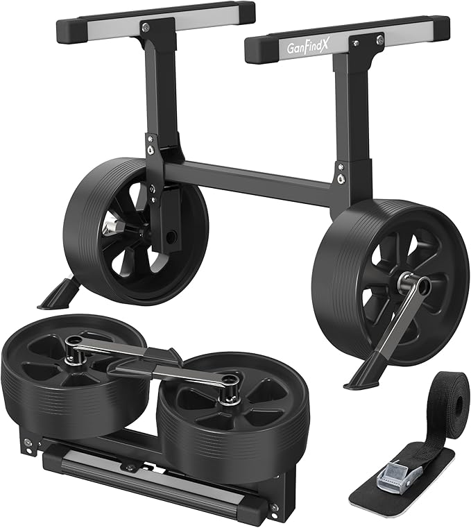 GanFindX Kayak Cart Heavy-Duty Aluminum Foldable Kayak Canoe Trolley with Adjustable Elastic Straps | Portable Lightweight Kayak Cart Dolly